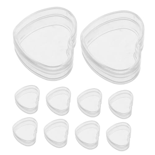 KONTONTY 10 Stück Teiliges Transparente Mini aufbewahrungsboxen Herzform Kunststoffboxen für Puppenhaus Zubehör zum Sortieren Kleiner Gegenstände Stilvoll und Vielseitig für DIY Mini von KONTONTY