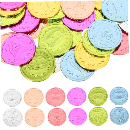 KONTONTY 100 Stück Clown Farbmünzen Spielmünzen Spielzeuggeldmünzen Für Karnevalsmünze Gaming Requisiten Kleinkind Spielgeld Für Party Clowns Gastgeschenke Für Lustiges von KONTONTY