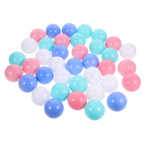 KONTONTY 100 Stück Füllung von Bunten Ozeanbällen Wiederverwendbare Plastikbälle für Spielzelte Planschbecken Bällebäder Ungiftig für Spielbereiche Rosa Weiß Blau von KONTONTY