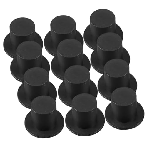 KONTONTY 100 Stück Mini Clown Hüte Miniatur Puppenhüte Bastelzubehör Schwarz Kleine Top Hats Für DIY Handwerk Puppendekoration von KONTONTY