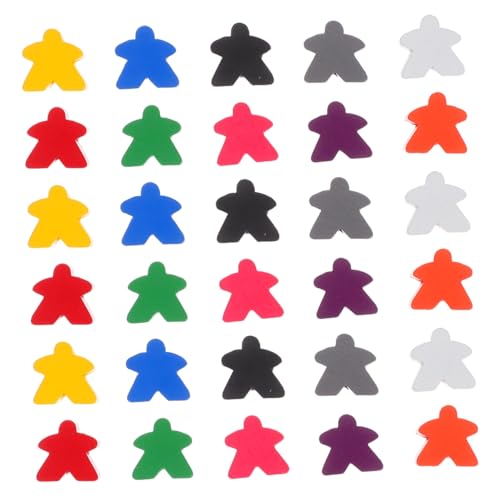 KONTONTY 100 Stück Minifiguren Familienspiel Meeples Holzspielfiguren Zählbrettspielfiguren Menschenfiguren Kleine Figuren Holzschachfiguren Zählschachfiguren Sortierspielmarken von KONTONTY