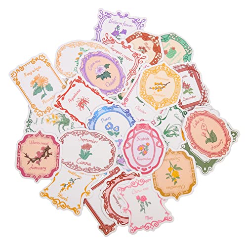 KONTONTY 100 Stück Pflanzen Doodle Aufkleber Scrapbook Aufkleber Laptop Aufkleber Retro Aufkleber Für Erwachsene Nagelaufkleber Cartoon Aufkleber Blumenaufkleber wasserdichte von KONTONTY