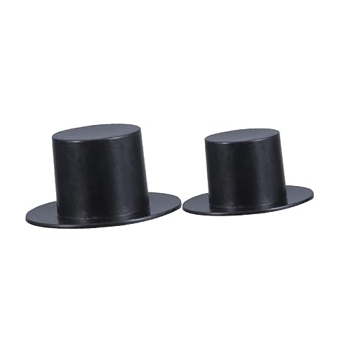 KONTONTY 100 Stück Teiliges Mini Clownhüte aus Kunststoff Schwarze Kleine und Große Kreative DIY Bastelmaterialien für Weihnachtsdeko Puppen Handwerk und Partyzubehör von KONTONTY