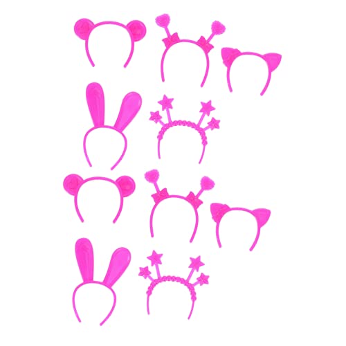 KONTONTY 100 Stück Teiliges Mini Haarreifen für Puppen DIY Haarschmuck mit Designs Rote Hasenohren Bärenohren Katzenohren Herzen Sterne für Miniatur Dekoration und Fotorequisiten von KONTONTY