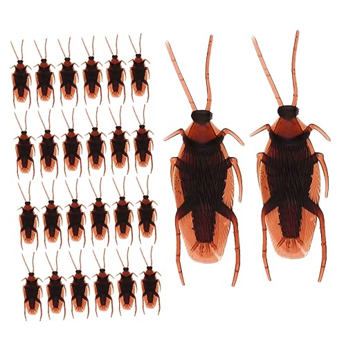 KONTONTY 100Stücke Gefälschte Kakerlaken Realistische Kunststoff Insekten Für Halloween Und Aprilscherze Gruselige Trickspiel Requisiten Für Partys Und Streiche Langlebig von KONTONTY
