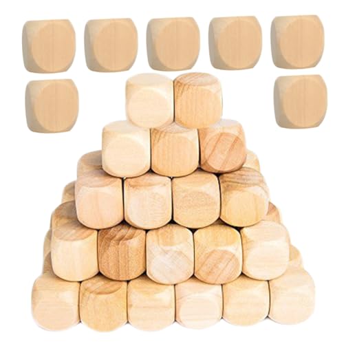 KONTONTY 100Stücke Leere Sechseitige aus Holz mit Abgerundeten Ecken Unbehandelt für DIY Bastelprojekte Brettspiele und Partybedarf KONTONTY 100Stücke Leere Sechseitige aus Holz mit Abgerundeten Ecken Unbehandelt für DIY Bastelprojekte Brettspiele und Partybedarf von KONTONTY