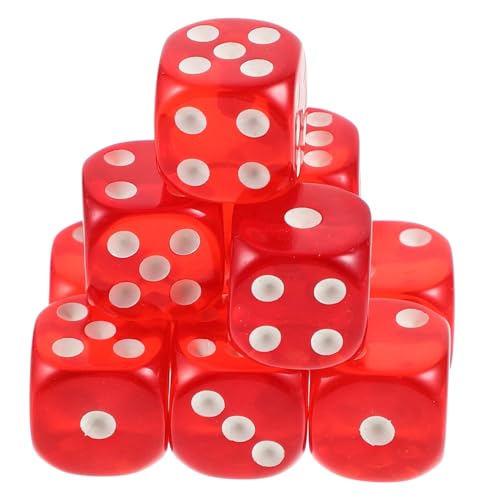 KONTONTY 10St Brett Würfel jucarii pentru copii hühner Colour Cube spielewürfel für Bars zusammenhangloses Kartenspiel Sequenzspiel Acryl-Spielrequisite Partywürfel rot von KONTONTY