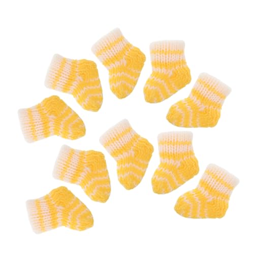 KONTONTY 10St Puppensocken Wiederverwendbare Puppenwindeln Mini-Schöpfkelle Windeln für Puppe Tragbares Puppenmode Winterkleidung Puppen winzige Socken Mini-Socken-Puppe Garn von KONTONTY