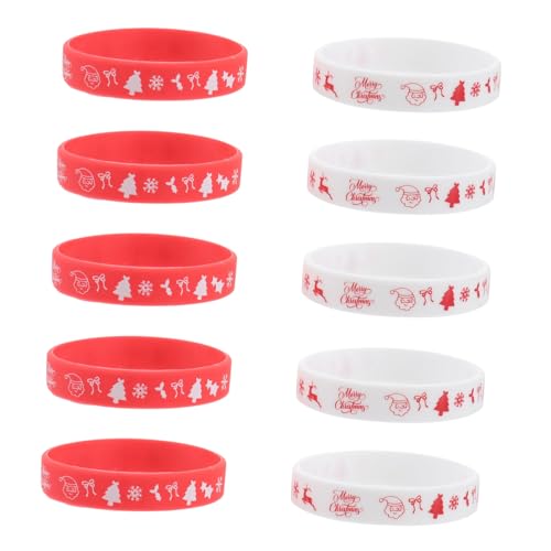 KONTONTY 10St Weihnachtliches Silikonarmband Basteln für Kinder Geschenk für Kinder weihnachtsdeko für kinder weihnachtsarmband Party-Silikonarmbänder Armbänder aus Silikon Weihnachtsbaum von KONTONTY