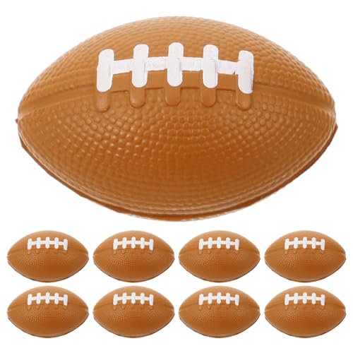 KONTONTY 10Stücke Mini Rugby Squeeze Bälle PU Stressspielzeug Transportabel und Langlebig Stressabbau und Entspannungshilfe Einzigartiges Design für Erwachsene von KONTONTY