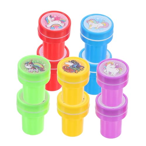 KONTONTY Kinder 10er Set Einhorn Stempel Für Lustige Kunststoffstempel Für DIY Tagebücher Bastelideen Und Kreative Dekoration Perfekte Einhorn Partygeschenke Und Mitgebsel Für von KONTONTY