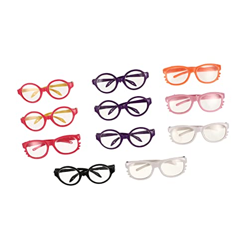 KONTONTY 11 Stück Puppenbrillen Aus Kunststoff Spielzeug Puppe Cosplay Anziehbrille Puppenbrille Aus Kunststoff Für Kindergeburtstagsgeschenk Zufälliger Stil von KONTONTY
