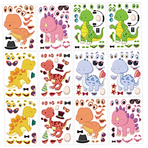 KONTONTY Bezauberndes Dinosaurier-Aufkleber-Set 12 Stück Wiederverwendbare Dinosaurier-Aufkleber Dinosaurier-Spielzeug-Aufkleber Für Jungen Und Mädchen Party KONTONTY Bezauberndes Dinosaurier-Aufkleber-Set 12 Stück Wiederverwendbare Dinosaurier-Aufkleber Dinosaurier-Spielzeug-Aufkleber Für Jungen Und Mädchen Party von KONTONTY