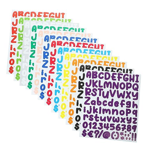 KONTONTY Dekorative Alphabet- Und Zahlenaufkleber 12 Bögen Selbstklebende Buchstabenaufkleber Für Das Scrapbook Mit Abschlusskappe von KONTONTY