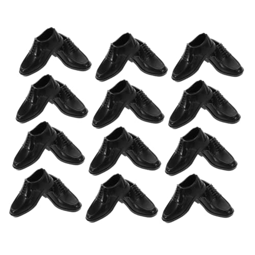 KONTONTY 12 Paar Mini-fingerschuhe Aus Kunststoff, Mini-süße Elfen-Herrenschuhe, Miniatur-Dekoration Für Die Herstellung Von 27,9 cm Großen Puppen, Schlüsselanhänger-anhänger, Schwarz KONTONTY 12 Paar Mini-fingerschuhe Aus Kunststoff, Mini-süße Elfen-Herrenschuhe, Miniatur-Dekoration Für Die Herstellung Von 27,9 cm Großen Puppen, Schlüsselanhänger-anhänger, Schwarz von KONTONTY