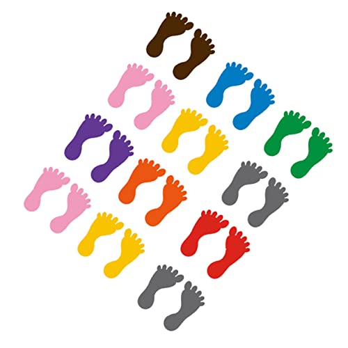 KONTONTY 12 Pairs Von Kindergarten Fußabdruck Aufkleber PVC Boden Aufkleber Line-up Guides von KONTONTY