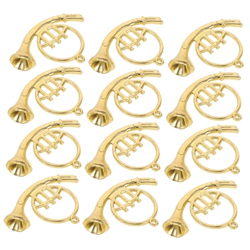 KONTONTY 12 Stück Mini -Trompete Miniatur-Puppenhauszubehör gefälschte Trompete Mini-Musikinstrumentenmodell Mini-Musikinstrument-Ornamente Saxophon aus Kunststoff Miniaturen Plastik Golden KONTONTY 12 Stück Mini -Trompete Miniatur-Puppenhauszubehör gefälschte Trompete Mini-Musikinstrumentenmodell Mini-Musikinstrument-Ornamente Saxophon aus Kunststoff Miniaturen Plastik Golden von KONTONTY