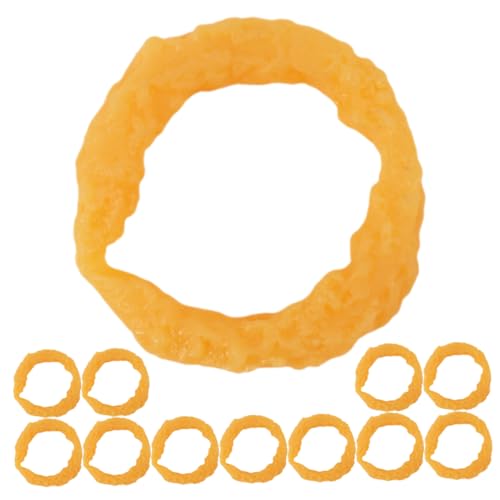 KONTONTY 12 Stück Simulierte frittierte Tintenfischringe lebensechte Tintenfischringe Simulation gefälscht Faux fauke dekoäste Zubehör anzeigen realistische Tintenfischringe PVC Yellow von KONTONTY