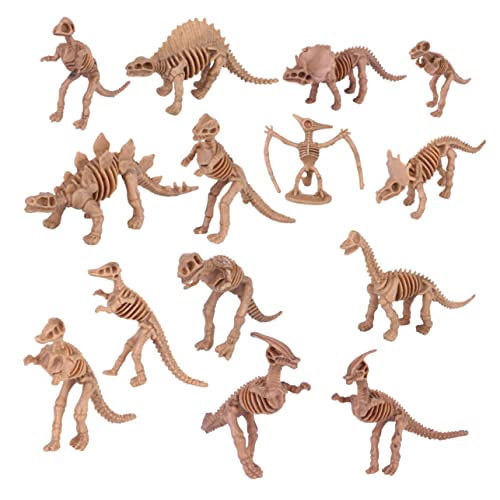 KONTONTY 12 Stück Simuliertes Dinosaurierskelett Dinosaurierknochen Dinosaurier-Skelett- tierisches Skelett Dinosaurierfiguren für Mini-Dinosaurierskelette Plastik Hellbraun von KONTONTY