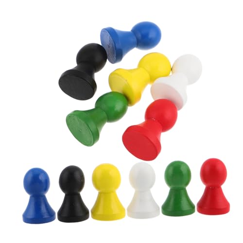 KONTONTY 12 Stück Teiliges Holz Bunte Brettspiel Marker Glatt Verarbeitet Langlebig Vielseitig Einsetzbar für Dame Flugschach Familien spielspaß von KONTONTY