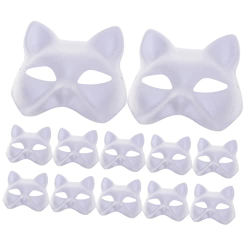 KONTONTY 12 Stück Teiliges Katzenpapiermasken aus Umweltfreundlichem Papier Unbemalt für DIY Bemalung Sichere Bastelmaske für Halloween Karneval Maskerade und Party für Kunstprojekte KONTONTY 12 Stück Teiliges Katzenpapiermasken aus Umweltfreundlichem Papier Unbemalt für DIY Bemalung Sichere Bastelmaske für Halloween Karneval Maskerade und Party für Kunstprojekte von KONTONTY