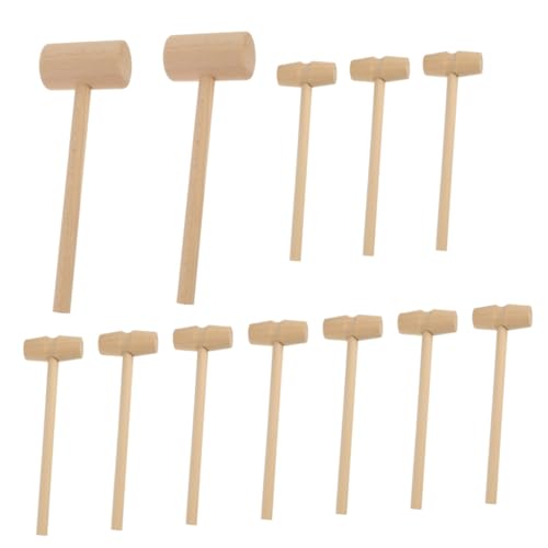 KONTONTY 12 Stück Teiliges Meeresfrüchte holzhammer Natürlicher Holz krabben Hummerhammer mit Glatter Oberfläche Vielseitig für DIY Schmuckherstellung Krabben Garnelenschale Langlebig und von KONTONTY