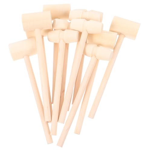 KONTONTY 12 Stück Teiliges Mini Holzhämmer für Glatte Oberfläche Multifunktionale Holzspielzeug Hämmer Leicht und Sicher als Kinderspielzeug und Kuchenhammer Handliche Traditionelle von KONTONTY