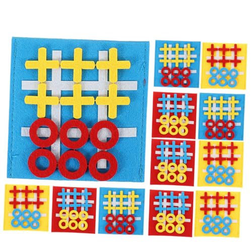 KONTONTY 12 Stück Teiliges Mini Toe Spielset aus Filz Buntes Brettspiel Problemlösung und Strategischem Leicht und Tragbar für Party und Reiseaktivitäten von KONTONTY
