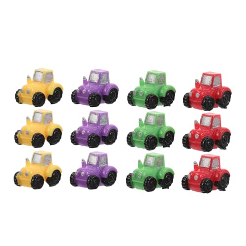 KONTONTY 12 Stück Teiliges Miniatur Bauernhof Fahrzeug Bunte Resin Figuren mit Realistischen Details für Puppenhaus Micro Landschaft Fairy Garden Dekoration und Sammlerstücke von KONTONTY