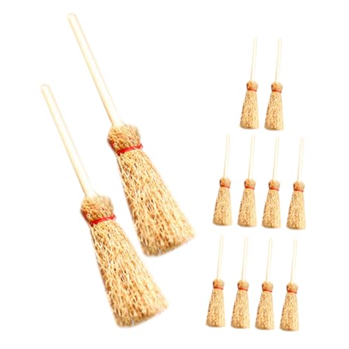 KONTONTY 12 Stück Teiliges Miniatur Besen Beige Realistische Miniaturmodelle für Puppenhaus Dekoration Leicht und Tragbar Multifunktionale Miniaturmöbel Accessoires für Fotos und KONTONTY 12 Stück Teiliges Miniatur Besen Beige Realistische Miniaturmodelle für Puppenhaus Dekoration Leicht und Tragbar Multifunktionale Miniaturmöbel Accessoires für Fotos und von KONTONTY