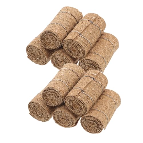 KONTONTY 12 Stück Teiliges Miniatur Strohballen Detailreiche Miniatur Heuballen für Puppenhaus Dekoration Langlebige Mini Heuballen für Ländliche Landschaft DIY Bauernhof Modellbau Zubehör von KONTONTY