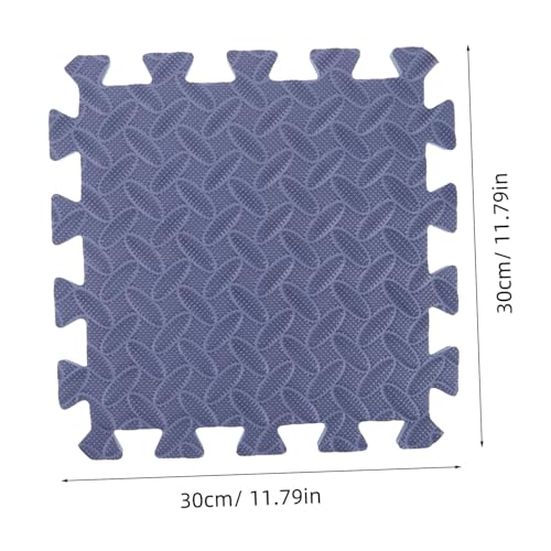 KONTONTY 12 Stück Teiliges Puzzle-Spielfeld Dicke Umweltfreundliche Schaumstoffmatten mit Blattmuster in Marineblau rutschfeste für Kinderzimmer Spielbereich Sichere Bodenpolsterung von KONTONTY