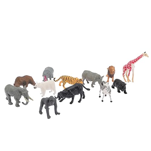 KONTONTY 12 Stück Teiliges Realistische Dschungeltiere Figuren Kompakte Miniatur Waldtiere Sammlung Kindgerechte Sichere Tiermodelle für und Dekorationszwecke von KONTONTY