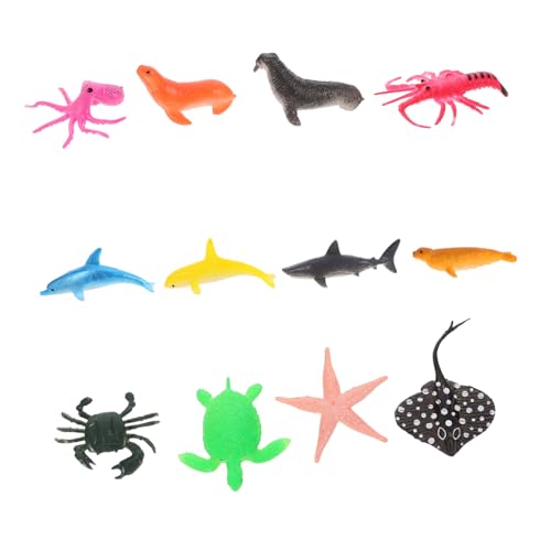 KONTONTY 12 Stück Teiliges Realistischer Meerestiere Tierfiguren für Aquarien Walen Haien Hummern Seelöwen und Schildkröten als Dekoration KONTONTY 12 Stück Teiliges Realistischer Meerestiere Tierfiguren für Aquarien Walen Haien Hummern Seelöwen und Schildkröten als Dekoration von KONTONTY