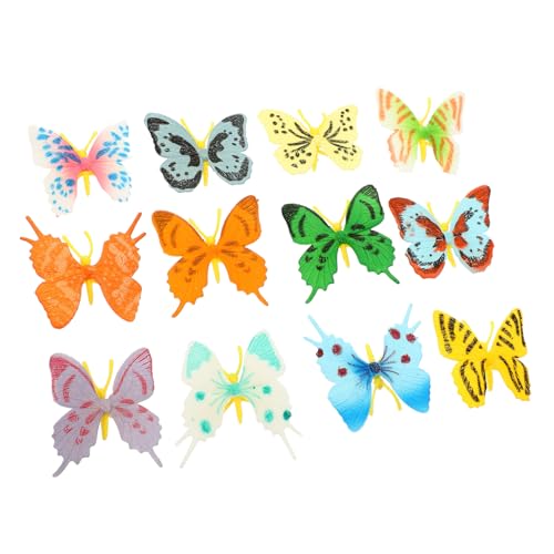 KONTONTY 12 Stück Teiliges Set Künstliche Schmetterlinge aus Robustem Realistische Dekoration für Garten und Basteln Geeignet für Mädchen von KONTONTY