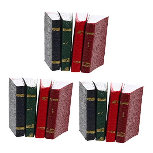 KONTONTY 12 Stück Teiliges Set Miniatur Bücher für Puppenhaus Dekorative Foto Requisiten Farbenfrohe Möbelornamente für Kreative Miniaturlandschaften von KONTONTY
