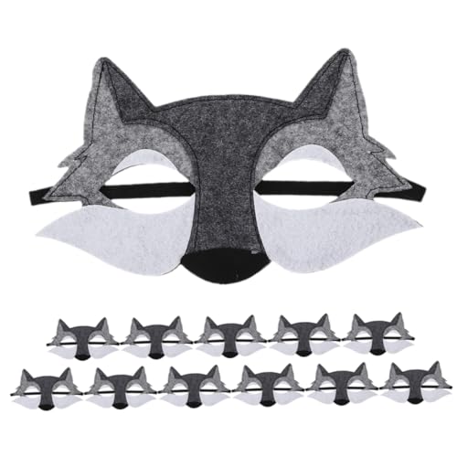 KONTONTY 12 Stück Teiliges Wolf Halbschalen Maske aus Atmungsaktivem Filz Realistische Tiergesichtsverkleidung Leichte Masquerade Tiermaske für Halloween Kostüm Party und Cosplay Zubehör KONTONTY 12 Stück Teiliges Wolf Halbschalen Maske aus Atmungsaktivem Filz Realistische Tiergesichtsverkleidung Leichte Masquerade Tiermaske für Halloween Kostüm Party und Cosplay Zubehör von KONTONTY