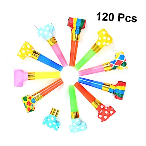 KONTONTY 120 Stück 6,5 Cm Party-pfeifen Kunststoff-geräuschmacher Jubelpfeife Für Geburtstagsfeiern Und Spiele von KONTONTY