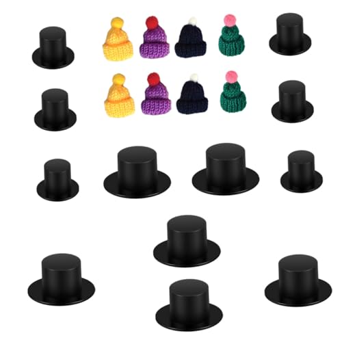 KONTONTY 120 Stück Teiliges DIY Bastelset Mini Weihnachtsmützen Strickmützen Bastelmaterial Mixfarben Leichtes Kindersicheres Material für Weihnachtsdeko und Schneemann Hut Basteln von KONTONTY