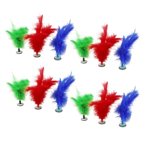 KONTONTY Chinesisches Traditionelles Spiel Fußfederball 12 Stück Kick-federbälle Spielzeug Badminton Outdoor Indoor Jianzi Für Jungen Und Mädchen Erwachsene Zufällige Farbe von KONTONTY
