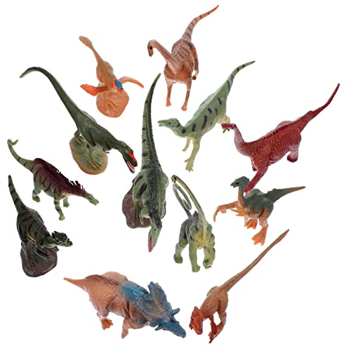 KONTONTY 12st Simulation Von Dinosaurier-Modellen Kinder-Dinosaurier-Figur Dekoratives Dinosaurierspielzeug Mini-Spielzeug Dinosaurier-actionfigur Feengarten Zubehör Statue PVC Tier Kuchen von KONTONTY