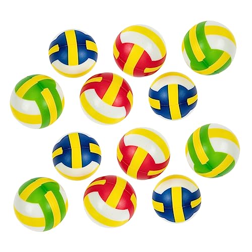 KONTONTY 12Stücke Praktische Stressbälle Bunten Mini Volleyball Designs Stressspielzeug für Langlebig und Sicher Konzentration von KONTONTY