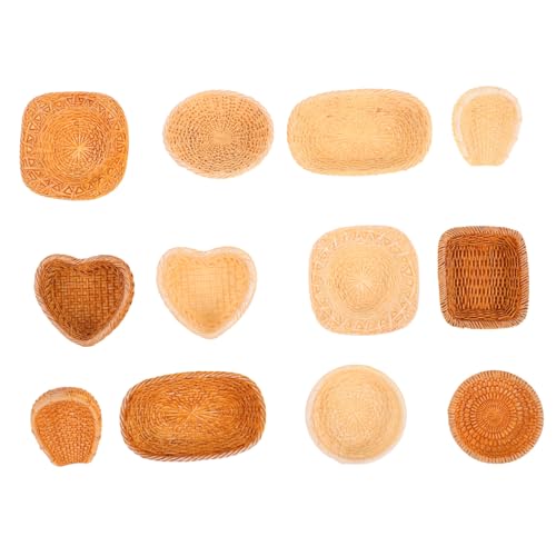 KONTONTY 12stücke Miniatur Weidenkorb Kleine Geflochtene Körbe Für Bastelarbeiten Und Garten-Dekoration Für Puppenhäuser Und Kreative DIY-projekte Braun von KONTONTY
