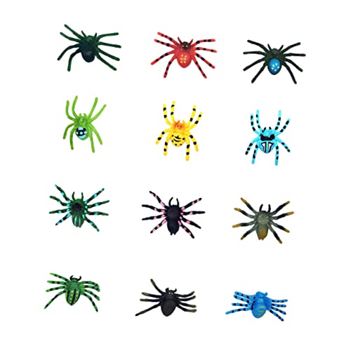 KONTONTY 12Stücke Realistische Spinnenfiguren Gruselige Halloween Deko und Täuschende Spinnenmodelle für Halloween Feiern und Kreative Dekoration von KONTONTY