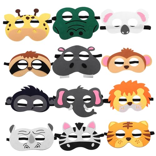 KONTONTY 12-teiliges Maskenset ohne Löcher mit Tiermotiven für Halloween gruselige Affenmaske furchterregende Tiermaske lustiges Maskenset für Jungen und Mädchen zum Masquerade-Tier-Cosplay KONTONTY 12-teiliges Maskenset ohne Löcher mit Tiermotiven für Halloween gruselige Affenmaske furchterregende Tiermaske lustiges Maskenset für Jungen und Mädchen zum Masquerade-Tier-Cosplay von KONTONTY