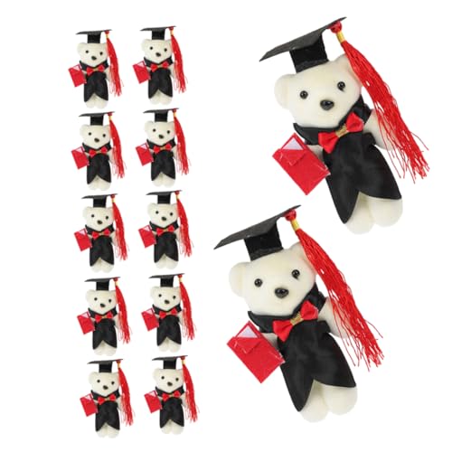 KONTONTY 12pcs Abschluss Tierbär Abschlusszeit Tierplüschspielzeug Graduierung Bären Spielzeug Präsentieren Weiche Flauschige Puppenabschlussbär von KONTONTY