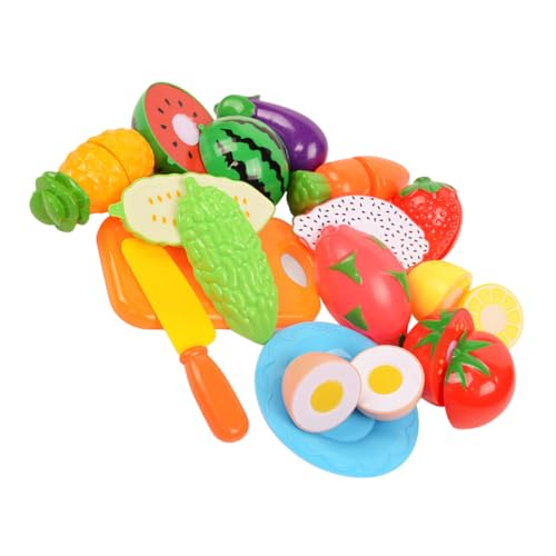 KONTONTY Pädagogisches Spielhausspielzeug 13-TLG. Obst- Und Gemüseschneidespielzeug Sicher Und Glatt Für Fantasievolles Spielen Von Jungen Und Mädchen von KONTONTY