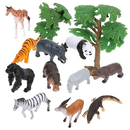 KONTONTY 14 Stück Sandtischverzierungen Waldtierfiguren Dschungel-Mikrolandschaftsdekor Zoo Tiere für kinderspielzeug Miniatur-Tierfiguren Dschungeltierfiguren Plastik von KONTONTY