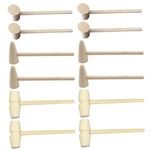 KONTONTY 15 Stück Teiliges Mini Holzhammer aus Natürlichem Holz Leichte Sichere Kleine Holzspielzeug hämmer für Jungen und Mädchen Multifunktional Kuchenhammer Geeignet KONTONTY 15 Stück Teiliges Mini Holzhammer aus Natürlichem Holz Leichte Sichere Kleine Holzspielzeug hämmer für Jungen und Mädchen Multifunktional Kuchenhammer Geeignet von KONTONTY