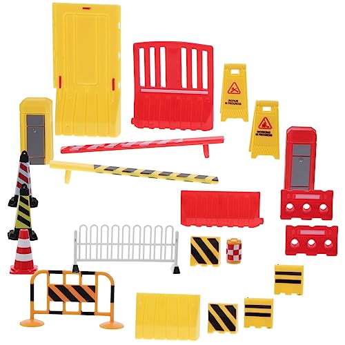 KONTONTY 15 Stück Teiliges Mini Verkehrsschilder Spielset Realistische Straßensimulation Pädagogisches Lernspielzeug für Fördert Verkehrssicherheit und Kreativität Robustes Modell für von KONTONTY